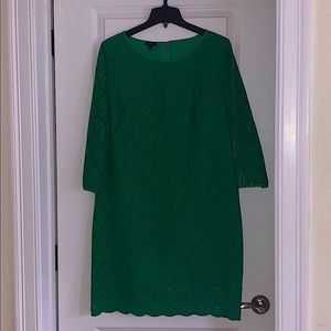 Talbots Kelly Green Lace Shift Dress